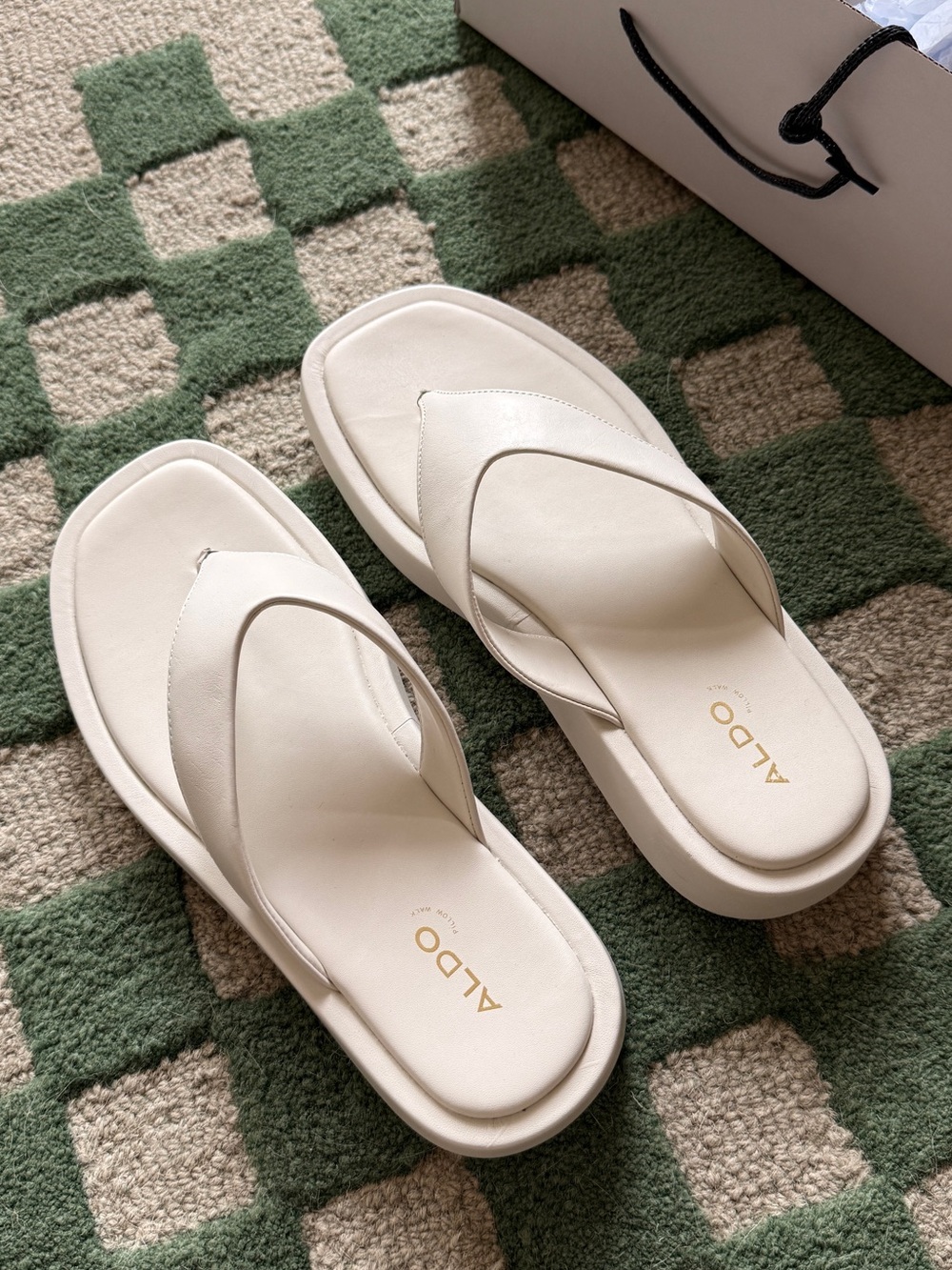 ALDO Cream Platform Thong Sandals
